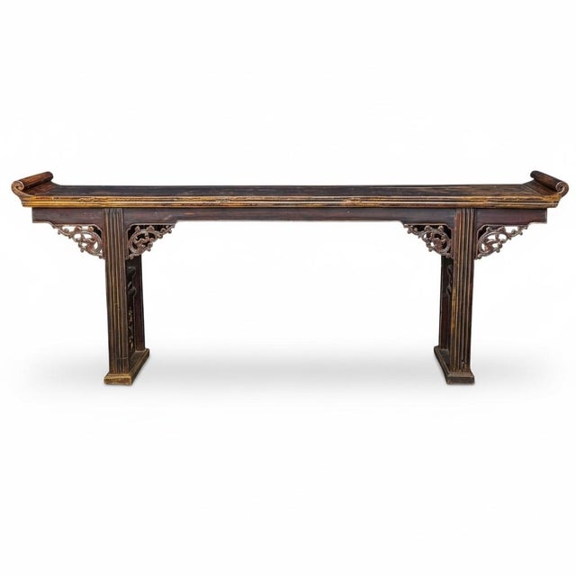 Late 19th Century 19th Century Monumental Carved Elmwood Chinese Altar or Console Table For Sale - Image 5 of 6