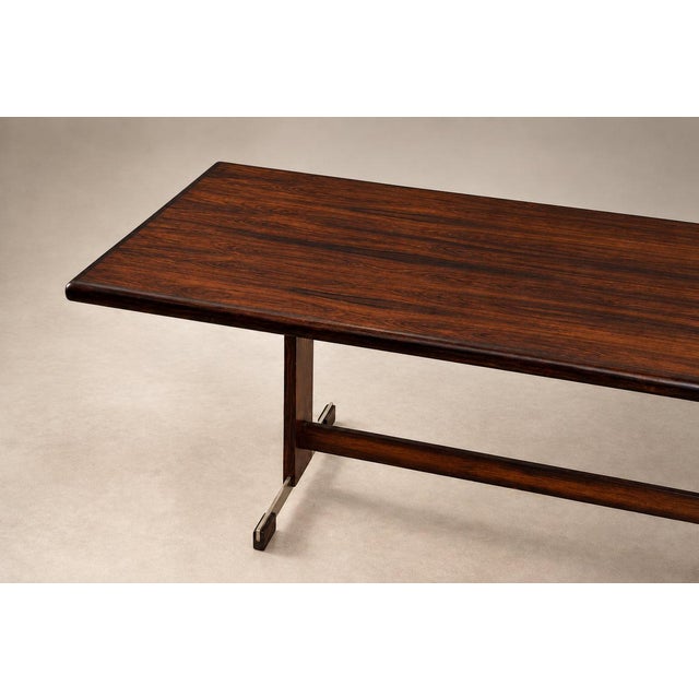 Extendible Brazilian Modern Dining Table in Rosewood with Chrome Details, Att. to Jorge Zalszupin, Brazil, 1960s For Sale - Image 12 of 17