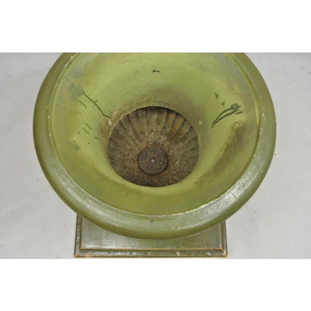 Italian Classical Cast Iron Urn Planter Pedestal Base Round Marble Dining Table For Sale In Philadelphia - Image 6 of 12