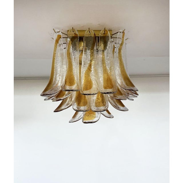 Murano Ceiling Lamp with Amber and Clear Glass Petals, 1990s For Sale - Image 15 of 15