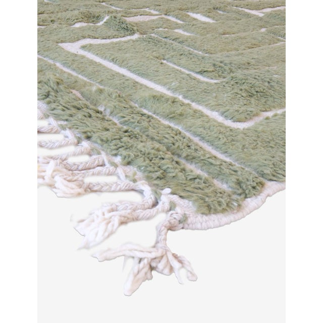 Contemporary Green Contemporary Moroccan Wool Rug - 9.5 X 6.6 Ft For Sale - Image 3 of 8