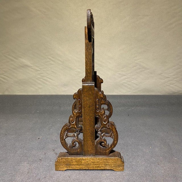 1990s Wood Carved Table Screen / Scholar's Stand With Pavilion Landscape Motif For Sale - Image 4 of 10