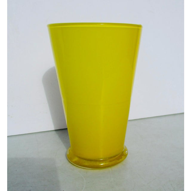 Circa 1990s Cased Yellow Glass Vase For Sale In New York - Image 6 of 6