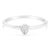 Contemporary .925 Sterling Silver 1/20 Carat Diamond Teardrop Pear-Shaped Miracle Set Petite Fashion Promise Ring (J-K Color, I1-I2 Clarity) - Size 8 For Sale - Image 3 of 6