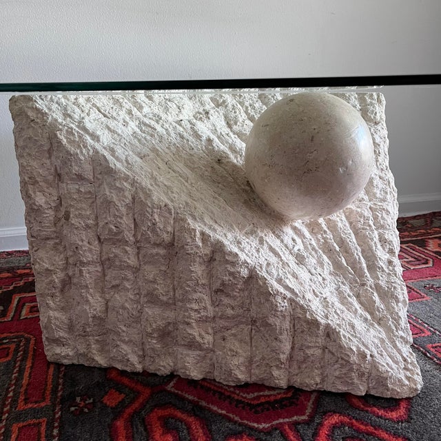 Postmodern 1980s Postmodern Coffee Table Tessellated Mactan Stone For Sale - Image 3 of 11