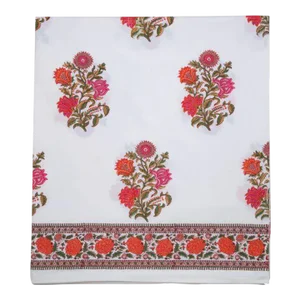 Sanya Full Bed Pink & Orange Flat Sheet