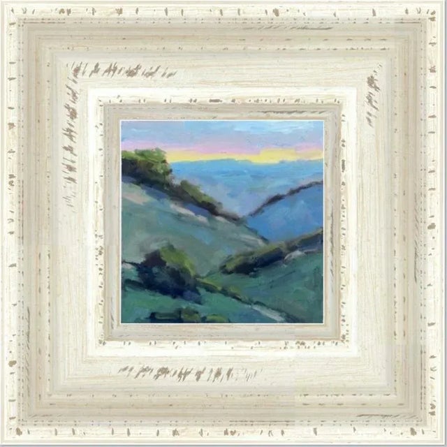 Green Contemporary Oil Painting — Mt. Diablo Sunset For Sale - Image 8 of 9