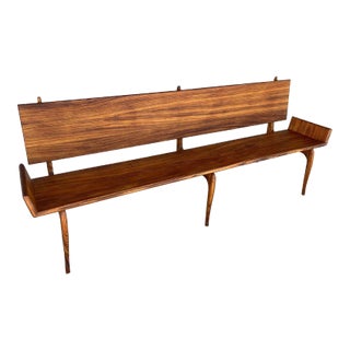 Artisan Craftsman Zebra Wood Bench For Sale