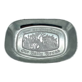 2000s Wilton Armetale Silver Pewter Bread Tray For Sale