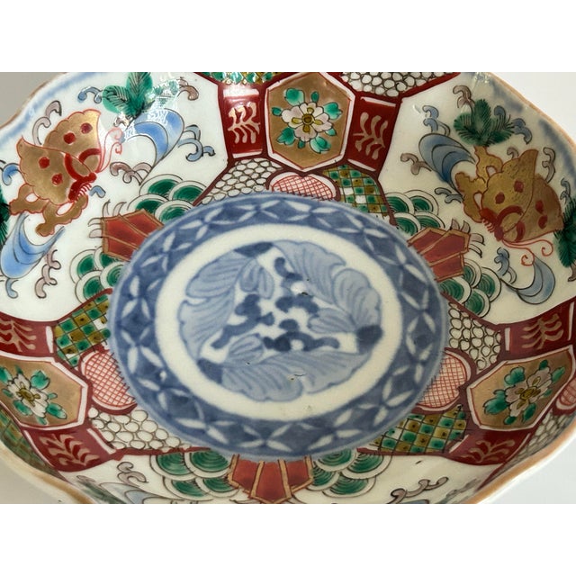Ceramic Antique Japanese Imari Bowl, Meiji Period For Sale - Image 7 of 12