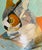 This 18” x 18” painting depicts a Great Horned Owl in motion. The complementary colors allow the orange face of the owl to...