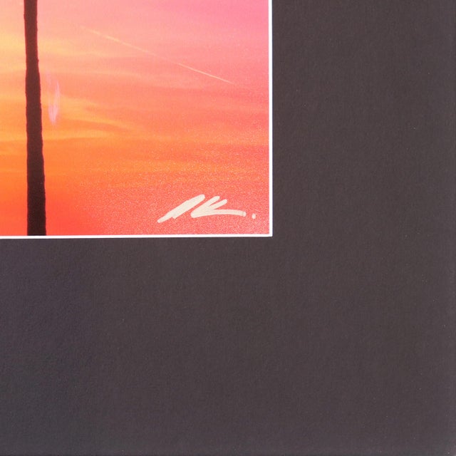 2020s Palms 2 Sunset - Vibrant Pink and Orange Landscape Painting Original Artwork by Pete Kasprzak For Sale - Image 5 of 6