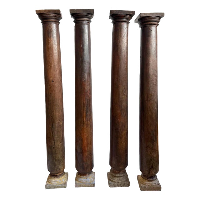 Set of Four Antique Rosewood Columns For Sale