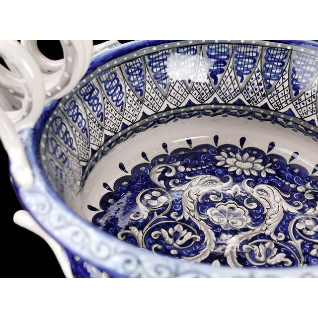 Black Deruta Blue Dolphins Vase by Deblona For Sale - Image 8 of 17