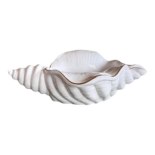 Hollywood Regency Great Ceramic Shell Sculpture, Italy 1970s For Sale