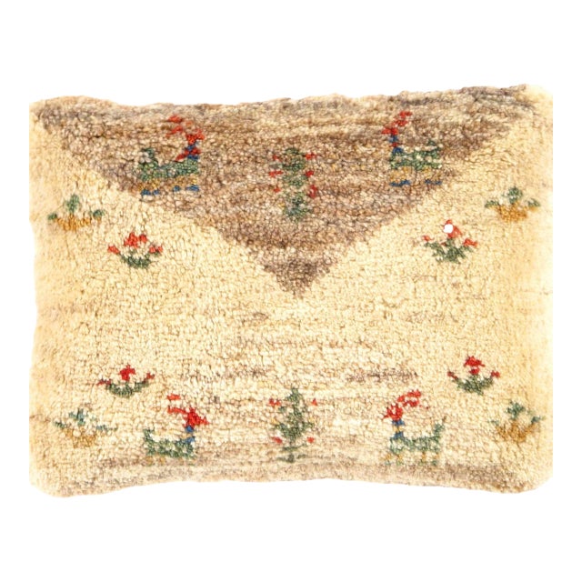 1990s Fine Hand Knotted Gabbeh Pillow For Sale