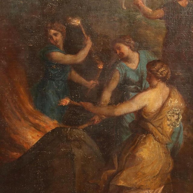 The Nymphs Burning Telemachus Ship, 17th Century, Oil Painting on Canvas, Framed For Sale - Image 5 of 12