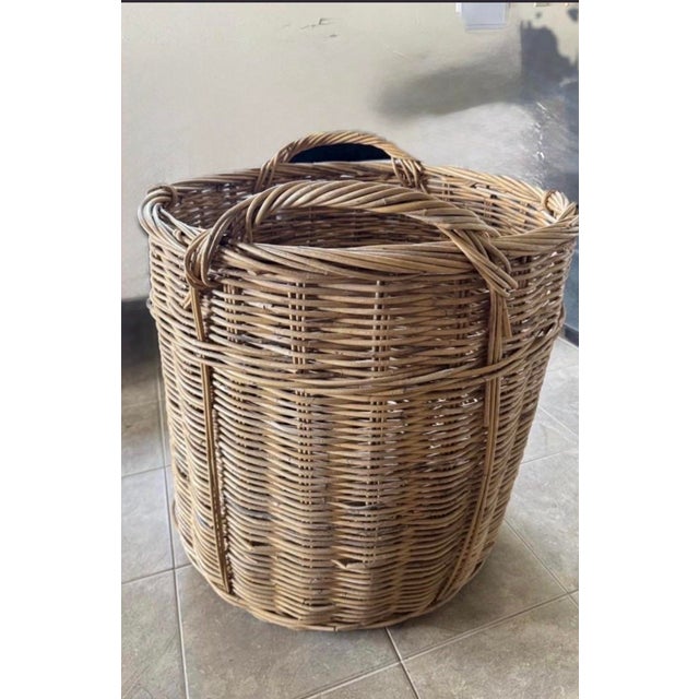 Vintage Extra Large Woven Basket For Sale - Image 9 of 9