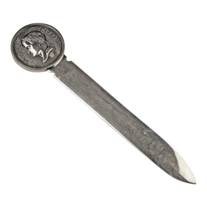 1970s Silvered Napoleon Emperor Letter Opener by Christofle
