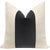 Beautiful pair of custom-made, natural linen pillows with a Graphite Designer Velvet center and solid natural linen...