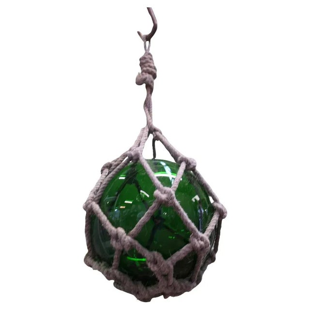 Large Vintage Hand Blown Glass Fishing Float For Sale - Image 8 of 8