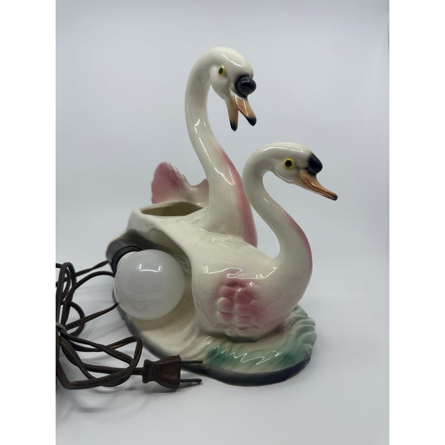 1950s Vintage Maddox of California Swan Tv Lamp For Sale - Image 5 of 5