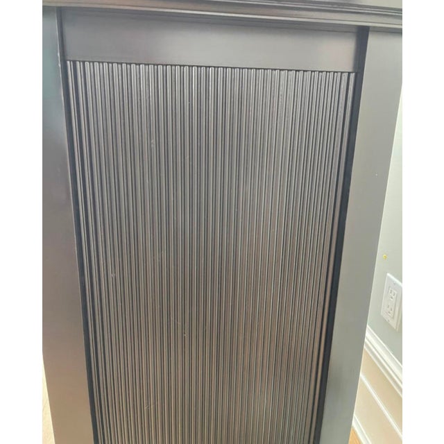 Traditional Crate & Barrel Black Wooden Console Cabinet For Sale - Image 3 of 12