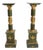 Italian Empire Style Gilt-Bronze / Green Marble Pedestals For Sale