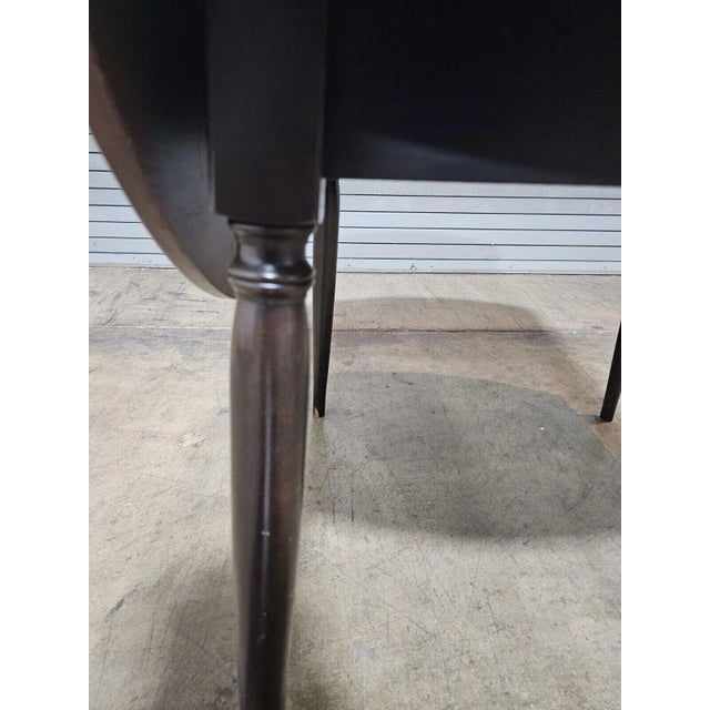 Wood Primitive Cherry Top Drop Leaf Dining Table Over Four Black Painted Legs For Sale - Image 7 of 8