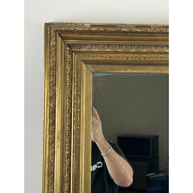 19th Century Fine Antique 19th Century Gilt Wood Mirror 39 X 34 For Sale - Image 5 of 9
