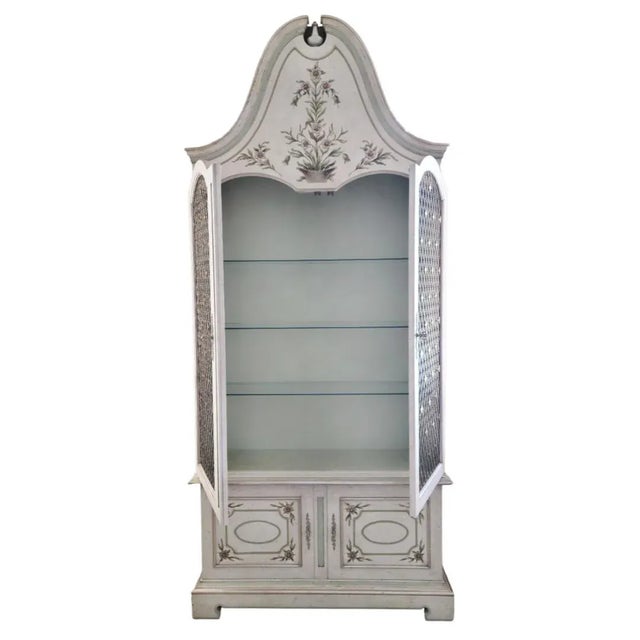 Rare John Widdicomb Bonnet Top Cabinet With Speckled Finish For Sale In West Palm - Image 6 of 16