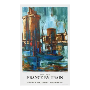1968 Gaston Larrieu Discover France by Train French Railroads Poster