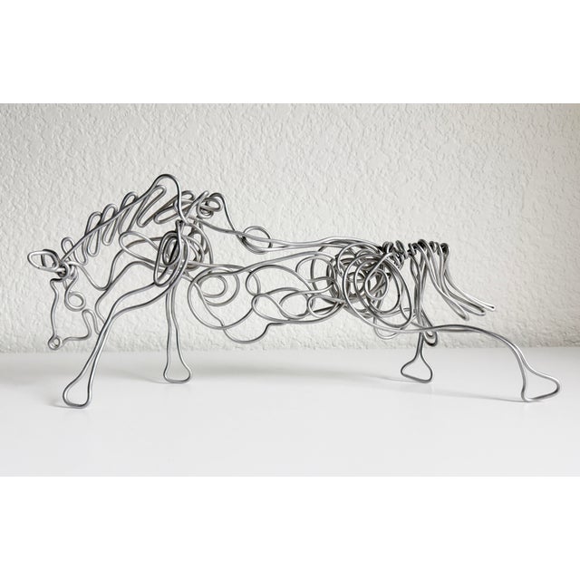 Contemporary Continuous Wire Horse Sculpture For Sale - Image 3 of 7