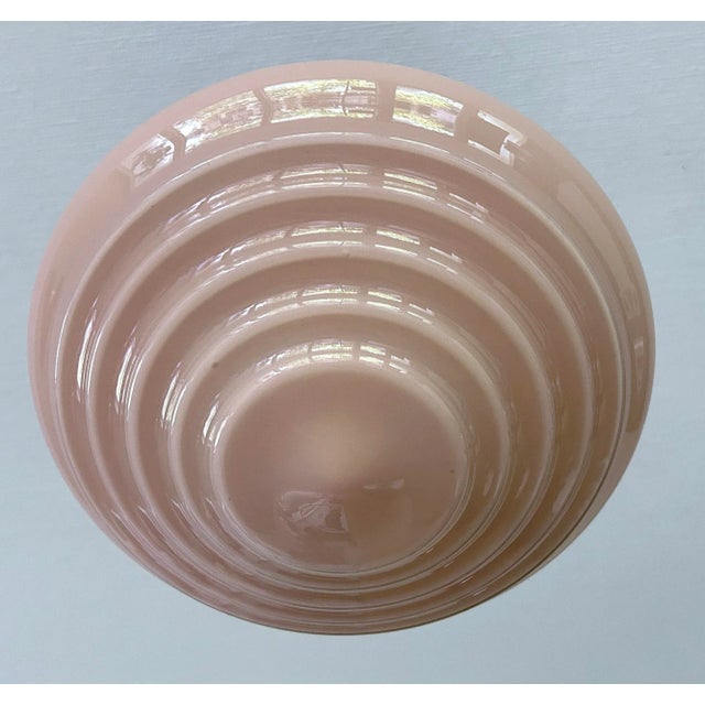 Pink Art Deco Pendant Light in Pink Glass, 1930s For Sale - Image 8 of 13