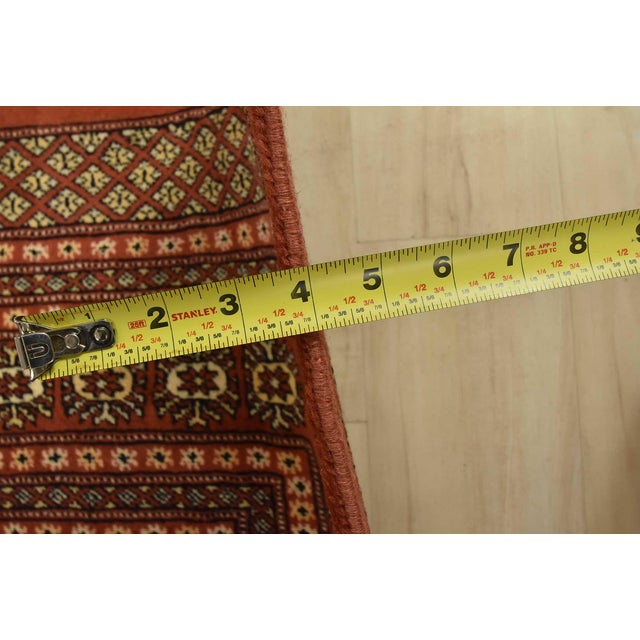 Bokhara Rug 8’4” X 10’2” Orange Wool Tribal Hand-Knotted Oriental Carpet For Sale - Image 12 of 14