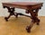 Wood Spanish Baroque Revival Writing Table with Lyre Legs and Leather Top, 1920s For Sale - Image 7 of 10