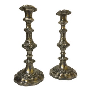 Vintage Gorham Baroque Revival Silver-Plated Candlesticks - A Pair For Sale