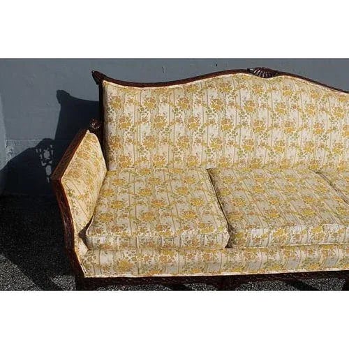 Chinoiserie Traditional Carved Asian Chinoiserie Sofa For Sale - Image 3 of 11