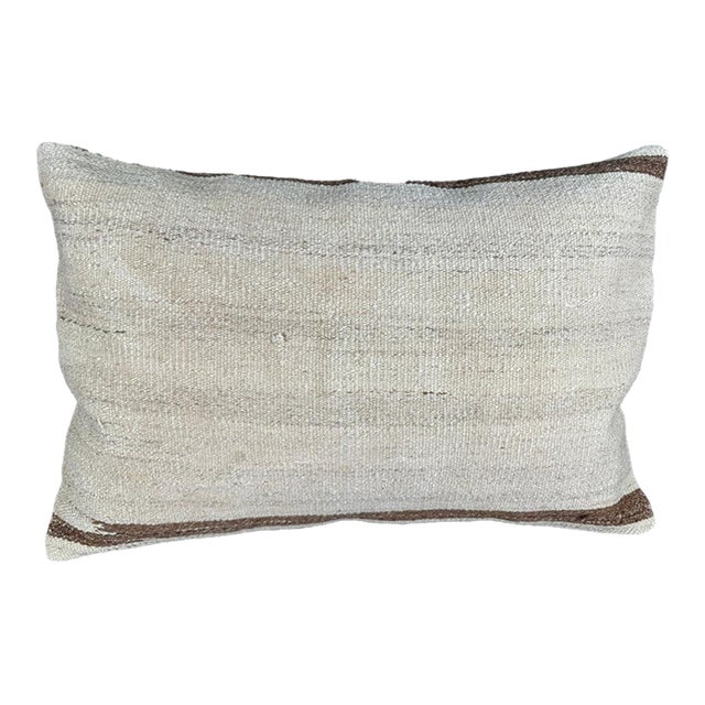 Turkish Hemp Pillow Cushion Natural Beige Brown Pillow Cushion Cover 16 "x 24" For Sale