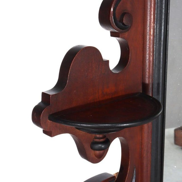 Antique Berkey & Gay School Victorian Walnut & Marble Dresser With Ebonized Trim, Attrbiuted For Sale - Image 10 of 14