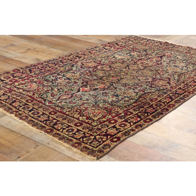 Textile Antique Persian Kerman Rug - 03'10 X 06'02 For Sale - Image 7 of 9