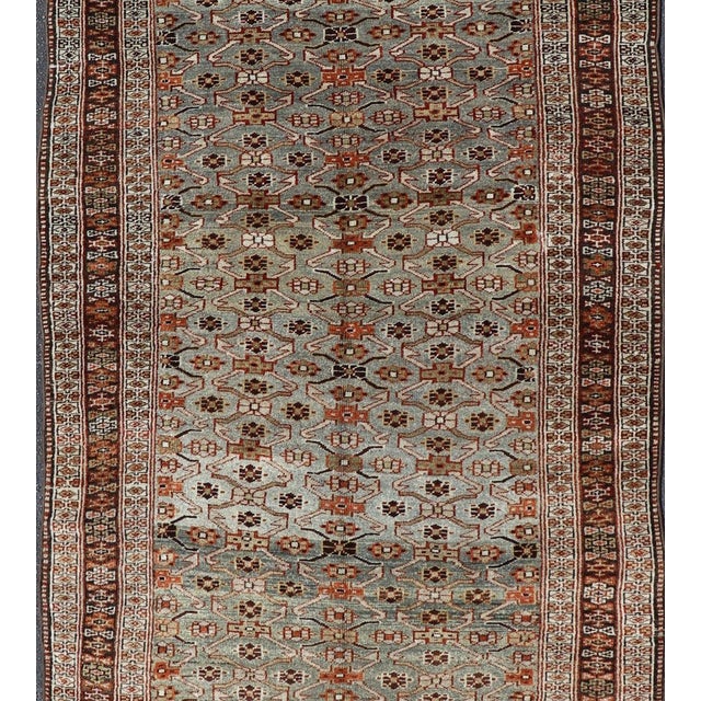 Early 20th Century Antique Persian Kurdish Gallery Rug With Allover Geometric Design 5'1 X 10'6 For Sale - Image 5 of 15
