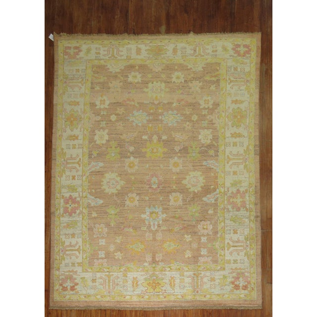 Arts & Crafts Early 21st Century Zabihi Collection Turkish Oushak Rug - 8'4" x 11'2" For Sale - Image 3 of 10