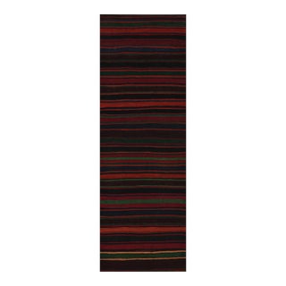 1950s Vintage Afghan Tribal Kilim Rug With Colorful Stripes - 3x9 For Sale