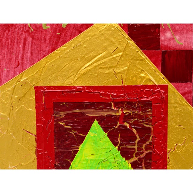 Textile Vintage Original Painting “Colorful Squares #4” by Marc Foster Grant For Sale - Image 7 of 10