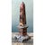 This vintage marble obelisk sculpture is a striking study in classical form and dramatic natural stone. Rising to a...