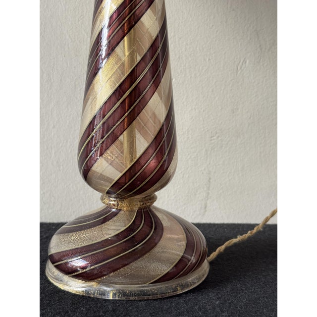 1950s Murano Glass Spiral Table Lamp by Ercole Barovier for Barovier & Toso, Italy, 1950s For Sale - Image 5 of 9