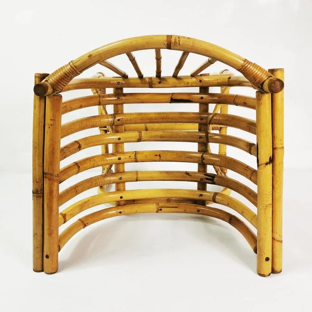 Brown Mid-Century Modern Bamboo Armchair, Germany, 1950s For Sale - Image 8 of 16