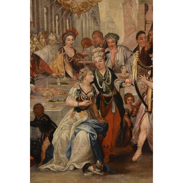 Circle of Frans Francken II Anversa, The Feast of Belshazzar, 1650, Oil on Canvas For Sale - Image 10 of 16