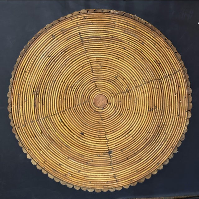 Mid-Century Modern Mid-Century Wicker and Rattan Round Table or Bench From Italy For Sale - Image 3 of 10